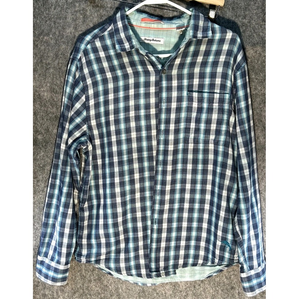 Tommy Bahama Flannel Long Sleeve Collared Casual Button Up‎ Shirt Men's Size Med